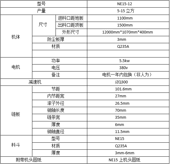 NE15斗式提升机